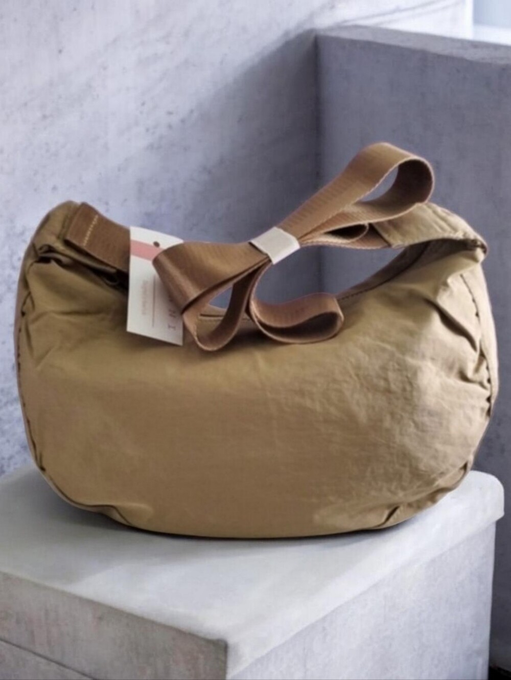 Medium Nylon Crescent Crossbody Bag
